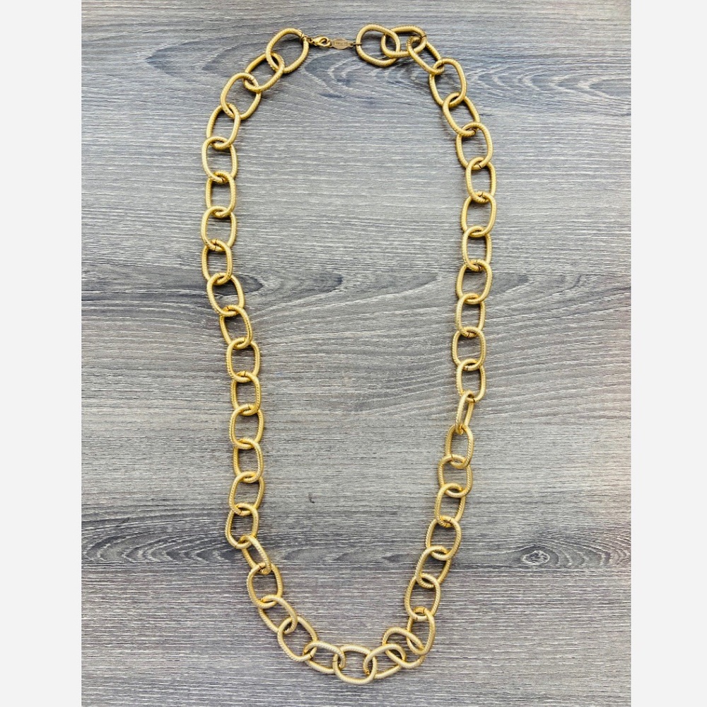 AV Max Matte Gold Long Chain Necklace